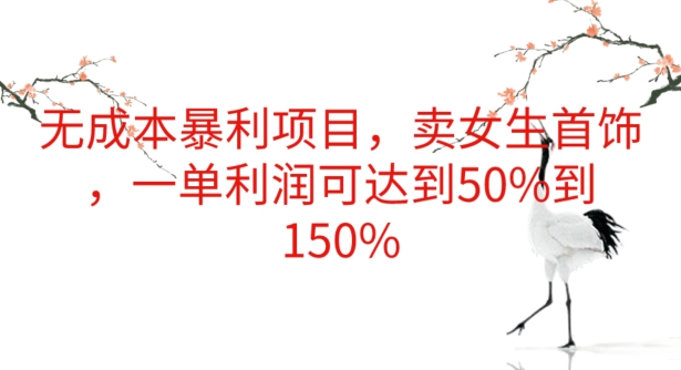 无成本暴利项目，卖女生首饰，一单利润可达到50%到150%-网创e学堂
