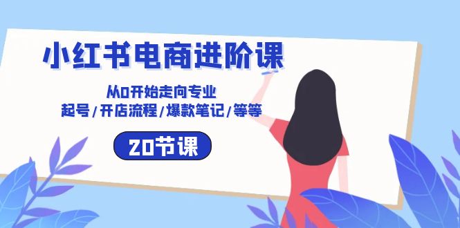 小红书电商升阶课：从0逐渐走向技术专业 养号/开店的流程/爆品手记/等（20节）-网创e学堂