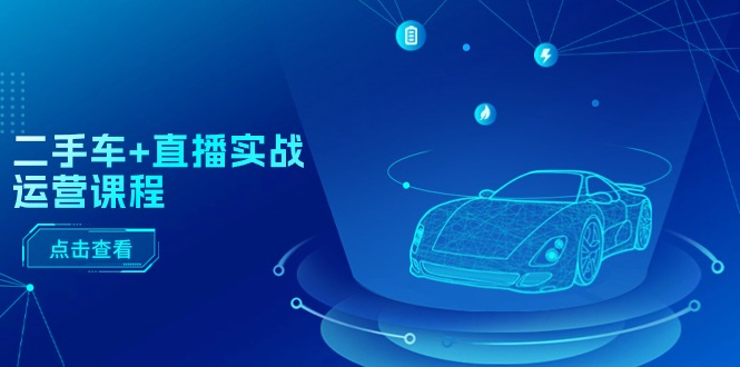 （11166期）二手车+直播实战运营课程：直播推荐/短视频推荐/千川投放/直播全流程-网创e学堂