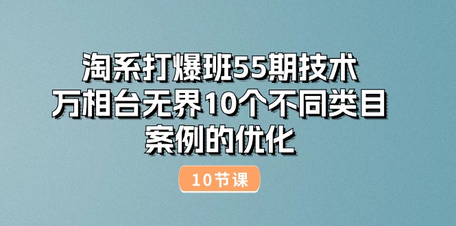 淘系打爆班55期技术：万相台无界10个不同类目案例的优化（10节）-网创e学堂