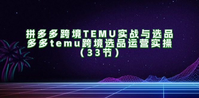 （11934期）拼多多平台跨境电商TEMU实战演练与选款，多多的temu跨境电商选款经营实际操作（33节）-中创网_分享中创网创业资讯_最新网络项目资源-网创e学堂