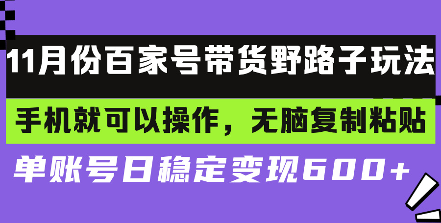 （13281期）百家号带货野路子玩法 手机就可以操作，无脑复制粘贴 单账号日稳定变现…-中创网_分享中创网创业资讯_最新网络项目资源-网创e学堂
