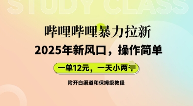 哔哩哔哩暴力拉新：2025年新风口，一单12元，一天数张(附开白渠道和保姆级教程)-中创网_分享中创网创业资讯_最新网络项目资源-网创e学堂