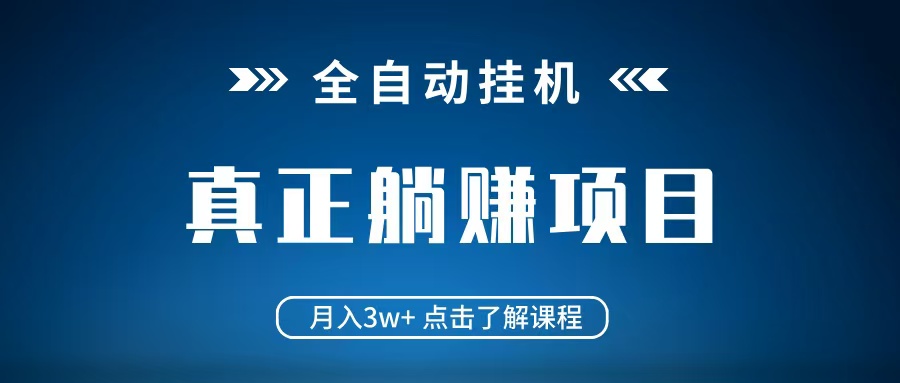全自动挂机项目 月入3w+ 真正躺平项目 不吃电脑配置 当天见收益-中创网_分享中创网创业资讯_最新网络项目资源-网创e学堂
