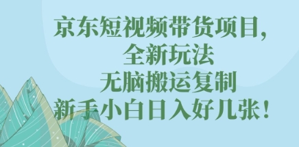 京东短视频带货项目，全新玩法，无脑搬运复制，新手小白日入好几张!-中创网_分享中创网创业资讯_最新网络项目资源-网创e学堂
