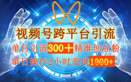 视频号跨平台引流，单日操作2小时，单日引流300+精准创业粉，单日变现数张-中创网_分享中创网创业资讯_最新网络项目资源-网创e学堂