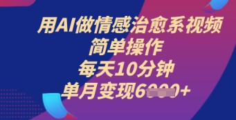 用AI做情感治愈系视频，简单操作，每天10分钟，单月变现6k+-中创网_分享中创网创业资讯_最新网络项目资源-网创e学堂