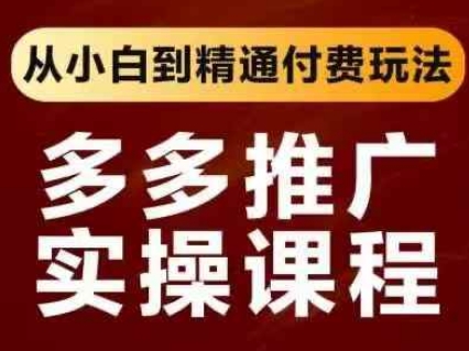 拼多多推广实操课程，从小白到精通付费玩法-中创网_分享中创网创业资讯_最新网络项目资源-网创e学堂
